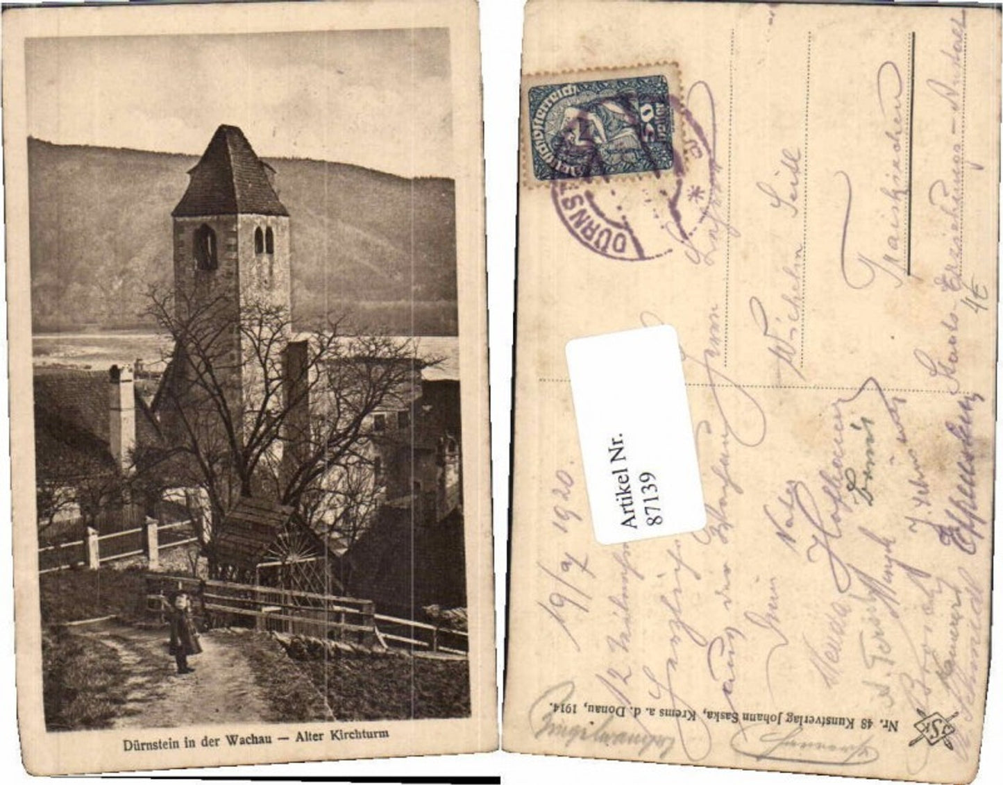 87139,Dürnstein i.d. Wachau Kirchturm Kind Weg