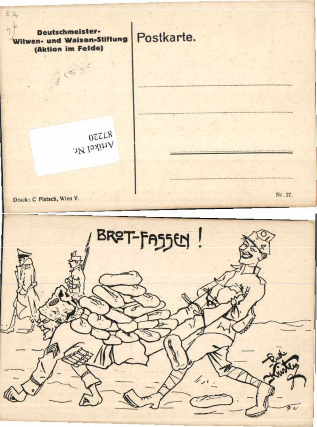 87220,Rudolf Kristen Karikatur Nr 27 Brot fassen
