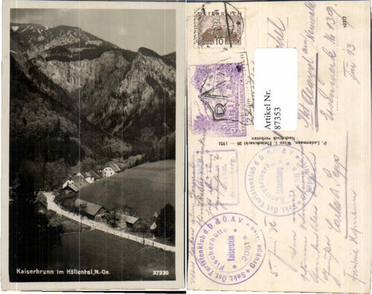 87353,Kaiserbrunn im Höllental Nasswald Hirschwang 1931