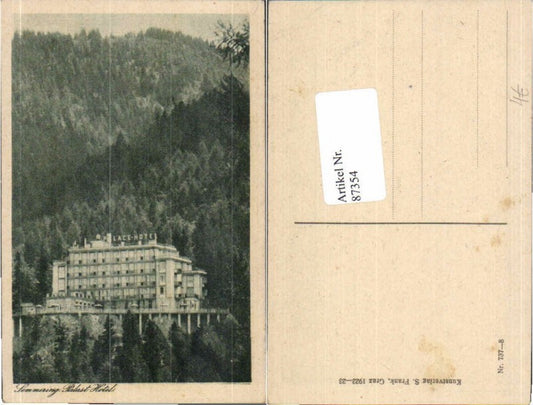87354,Semmering Hotel Palast 1922