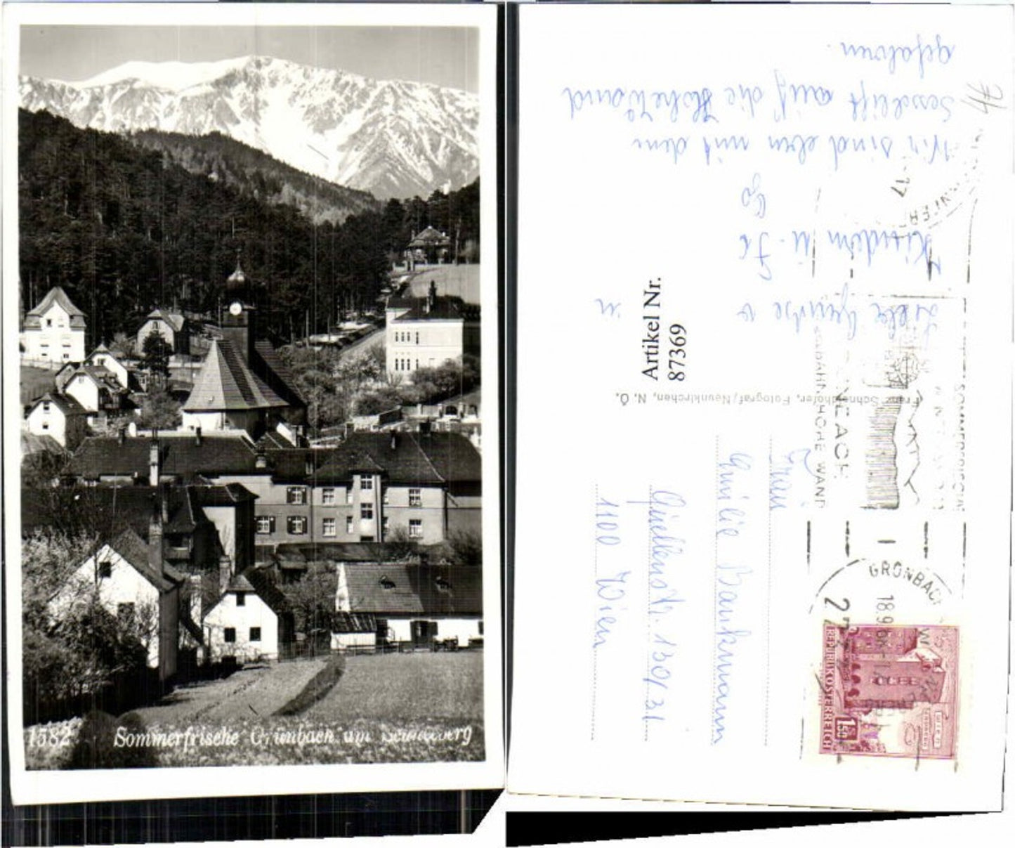 87369,Sommerfrische Grünbach am Schneeberg