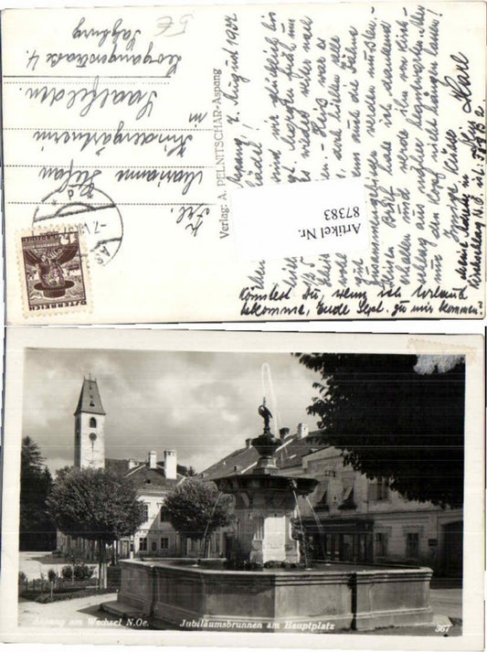 87383,Aspang am Wechsel Brunnen am Markt 1935