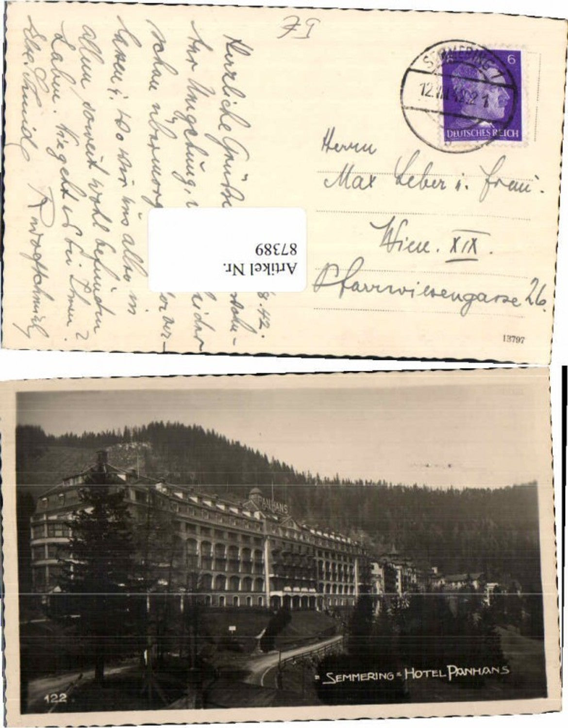 87389,Semmering Hotel Panhans 1942