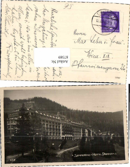 87389,Semmering Hotel Panhans 1942