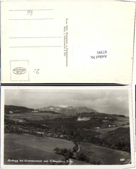 87393,Hochegg b. Grimmenstein Schneeberg 1937