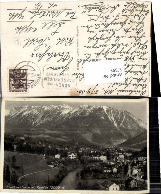 87398,Reichenau m Rax Totale 1930