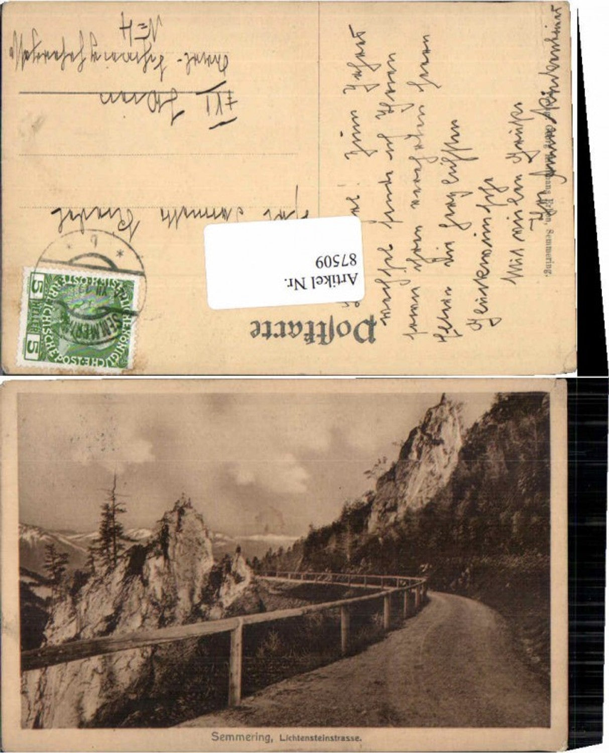 87509,Semmering Lichtensteinstrasse Reichenau 1912