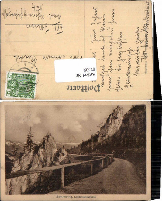 87509,Semmering Lichtensteinstrasse Reichenau 1912