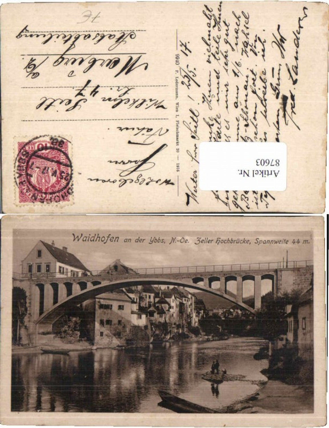 87603,Waidhofen a.d. Ybbs Zell Zellerbrücke 1916