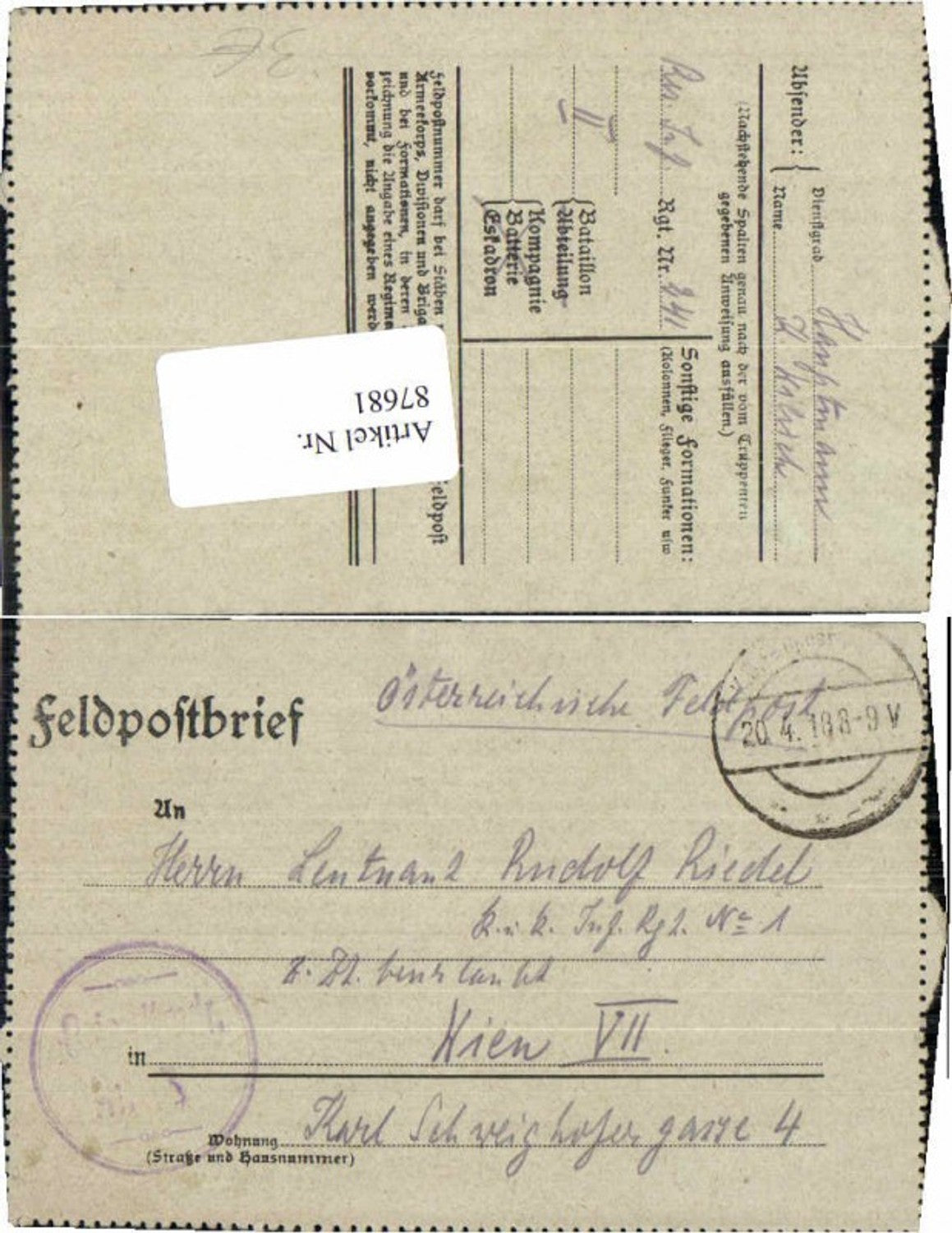 Alte Ansichtskarte – Old Postcard