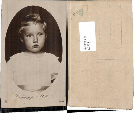 87758,NPG 6092 Erzherzogin Adelheid Portrait