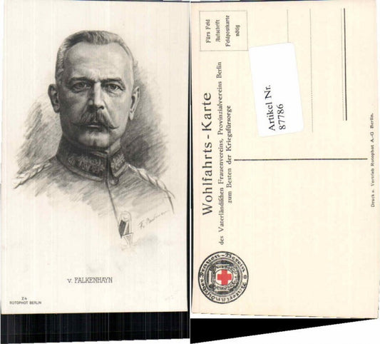 87786,RPH 24 Von Falkenhayn Eisernen Kreuz Wohlfahrtskarte