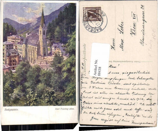 88438,Karl Feiertag Badgastein Künstlerkarte RAR