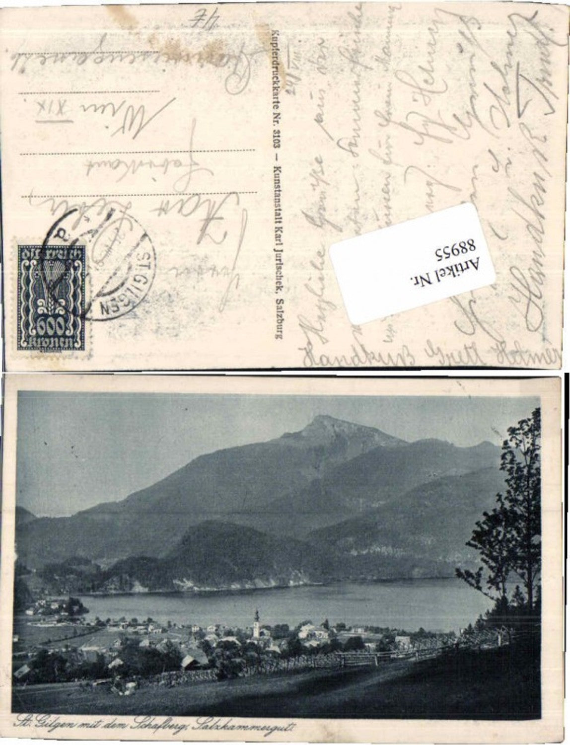 88955,St Gilgen m. Schafberg 1920