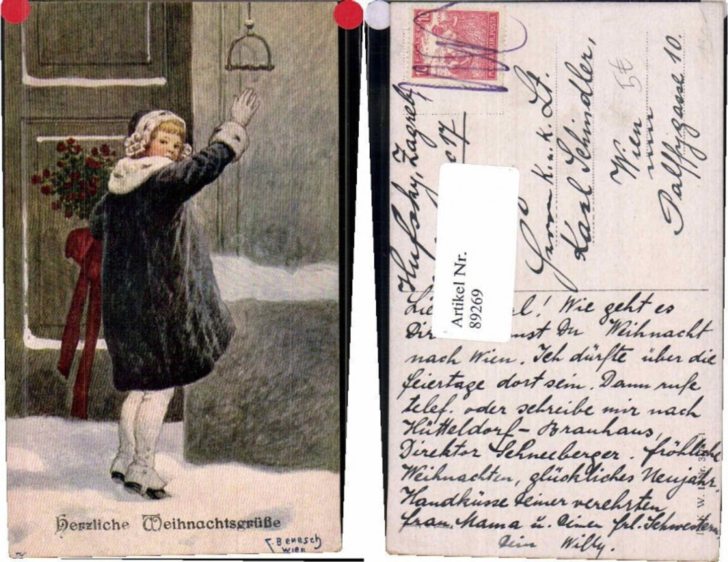 89269,C. Benesch Weinachten Kind Pelzmantel B.K.W.I