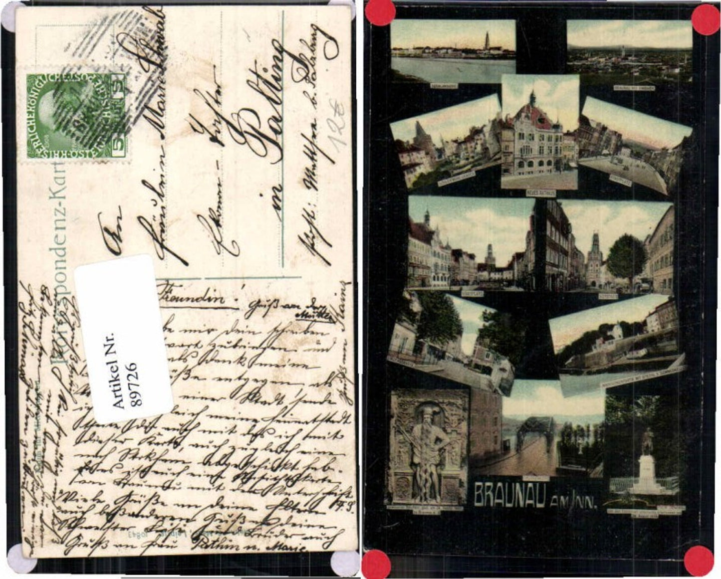 89726,Tolle Mehrbild Braunau am Inn Linzerstrasse 1908