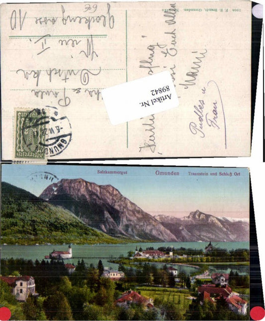 89842,Gmunden Traunstein m. Schloss Ort Brandt 142c