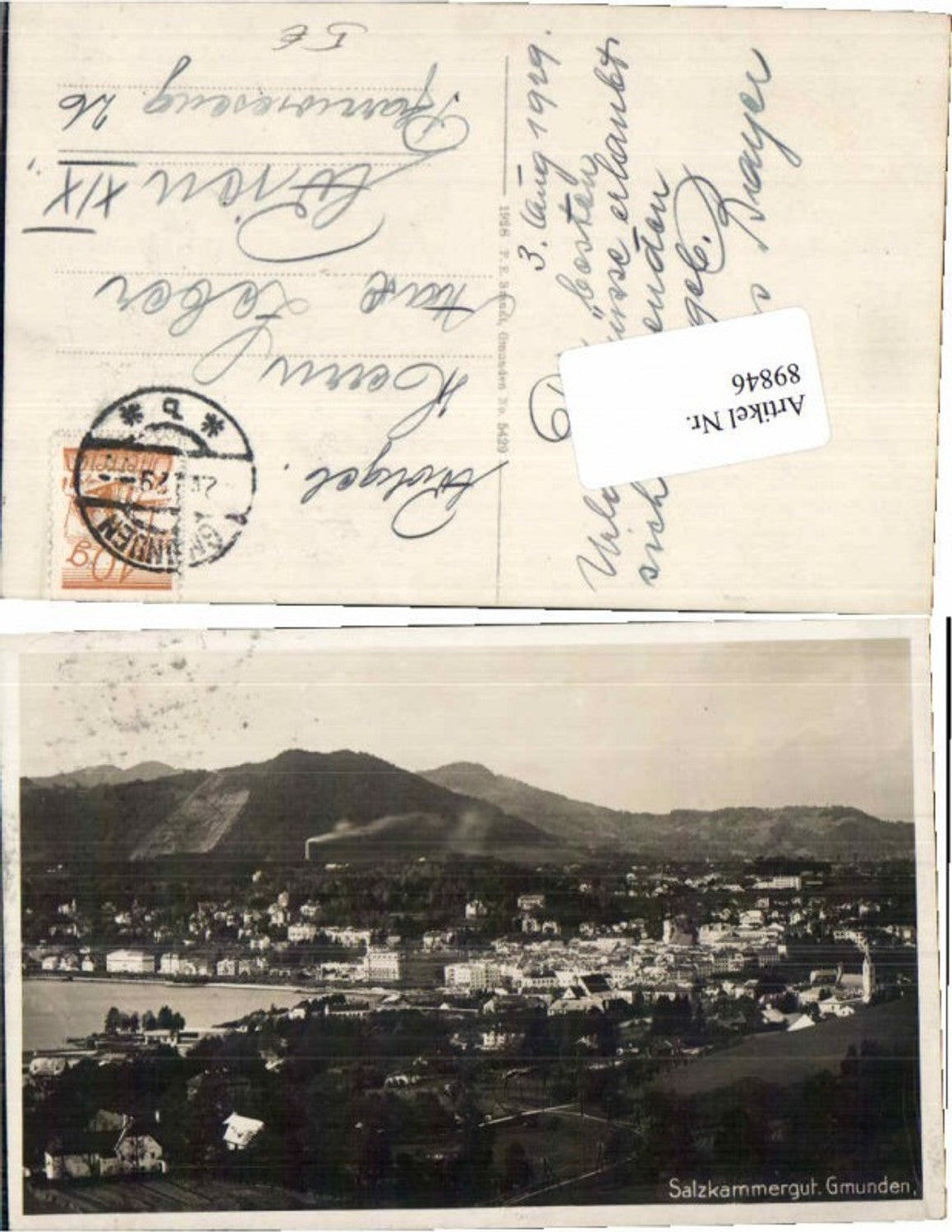 89846,Gmunden Schöne Ortsansicht 1928 Brandt 5429