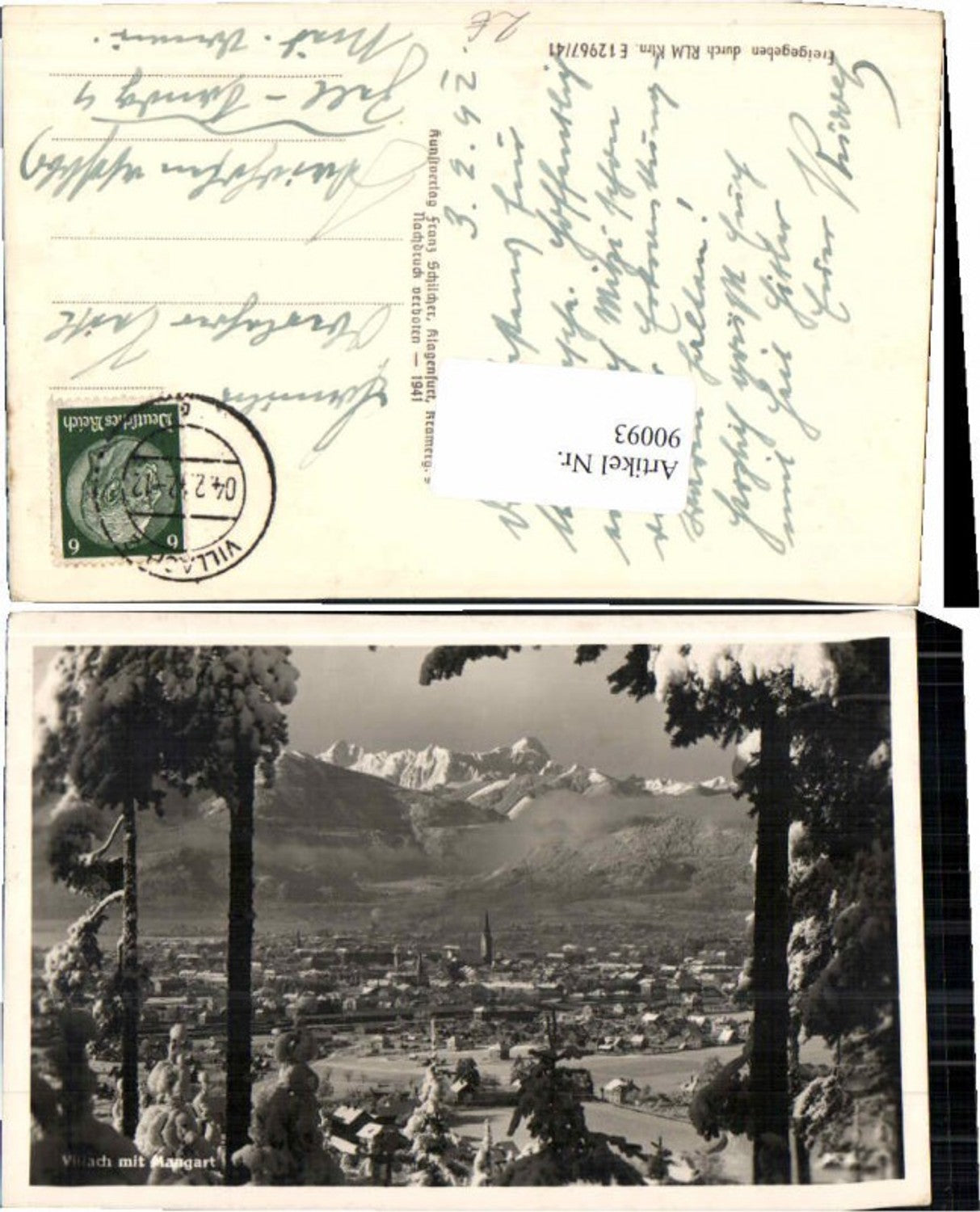 90093,Villach m. Mangart 1941
