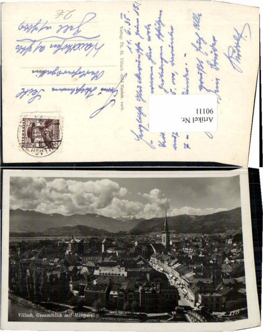90111,Villach Totale m. Mangart 1934