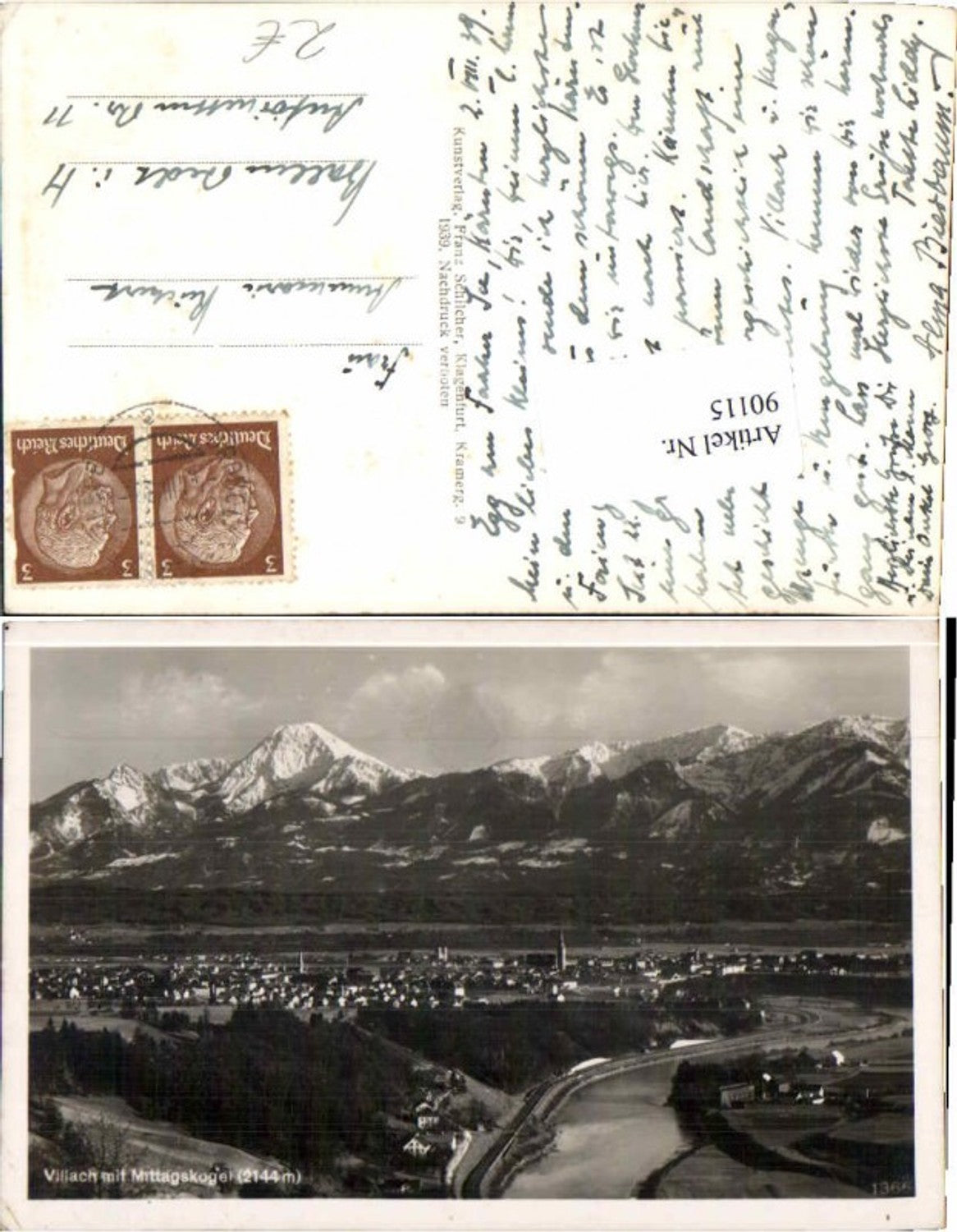 90115,Villach m. Mittagskogel 1939