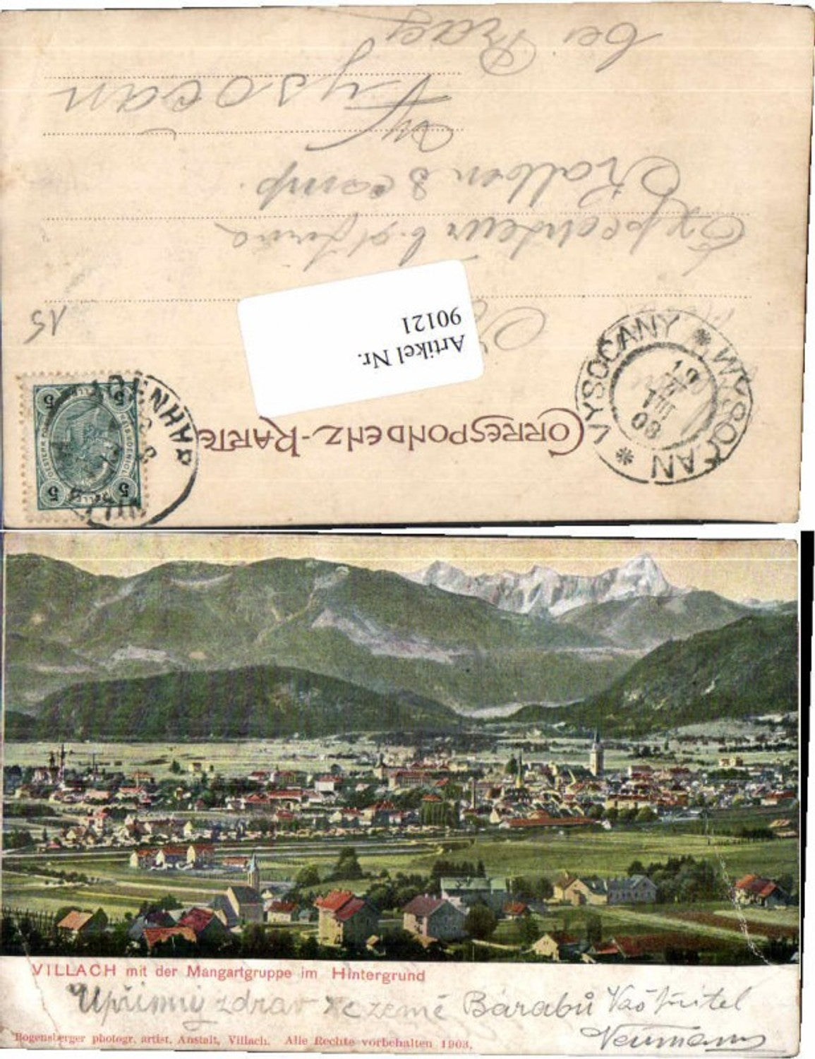 90121,Villach m. Mangartgruppe 1903