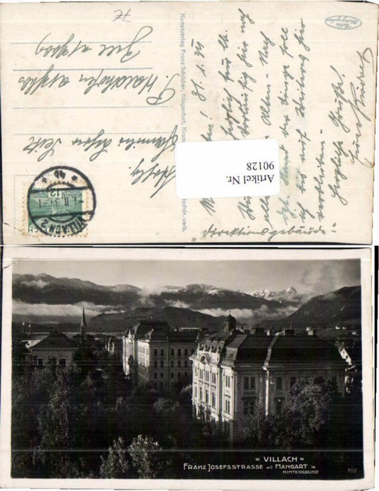 90128,Villach Franz Josefstrasse m. Häuser 1934