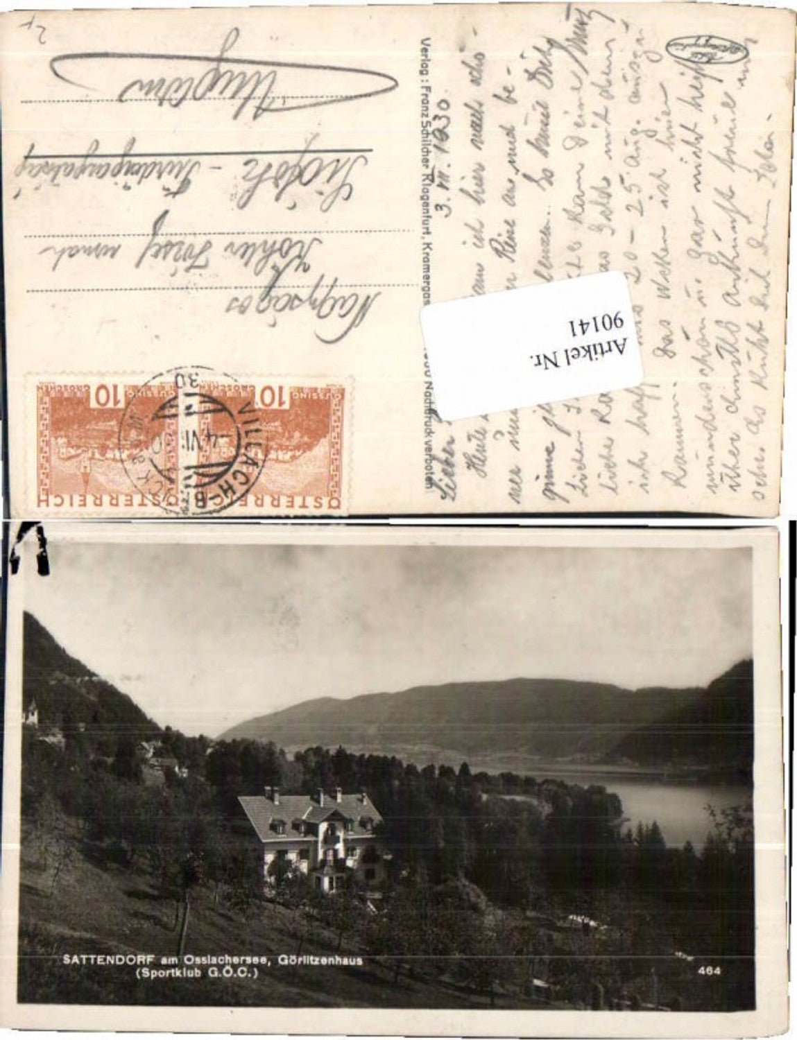 90141,Sattendorf am Ossiachersee Görlitzenhaus 1930