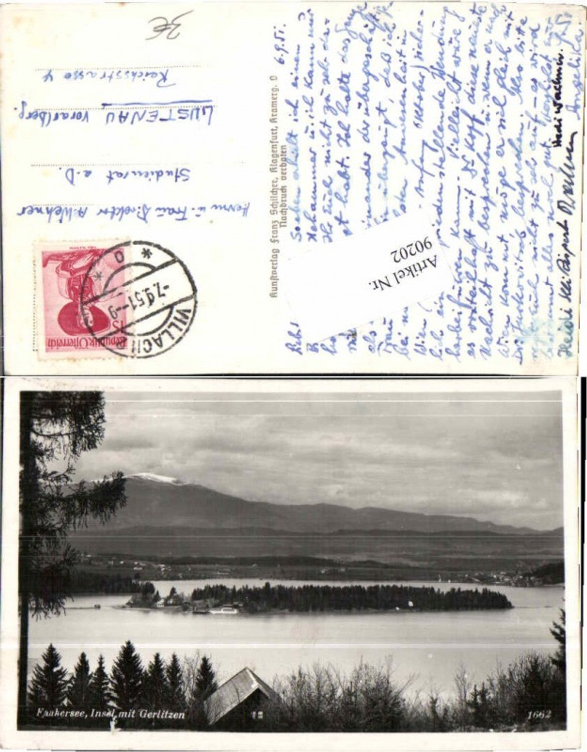 90202,Faakersee Faak Insel m. Gerlitzen Drobollach