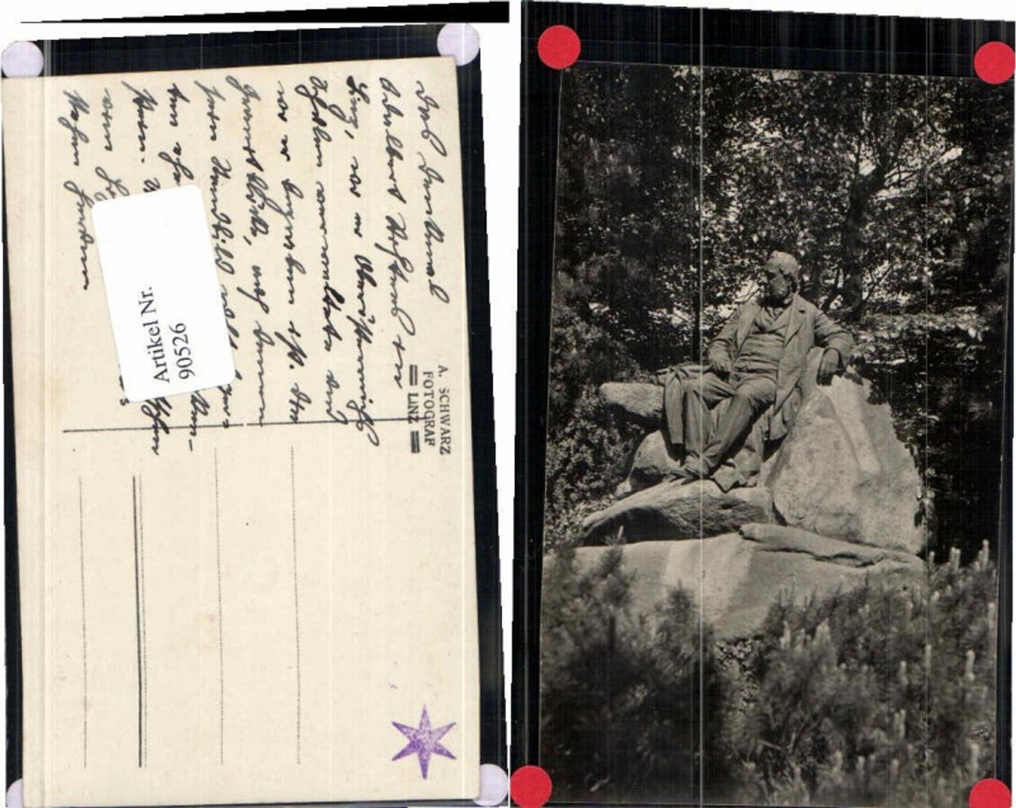 90526,Linz a.d. Donau FotoAK Denkmal Stadtpark