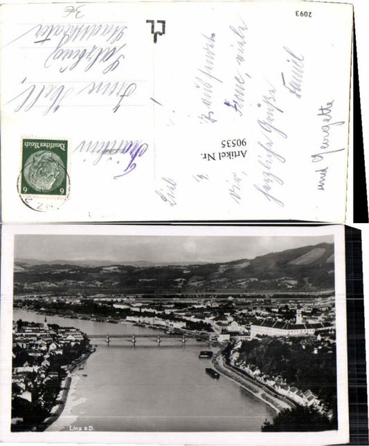 90535,Linz a.d. Donau Fliegeraufnahme 1938