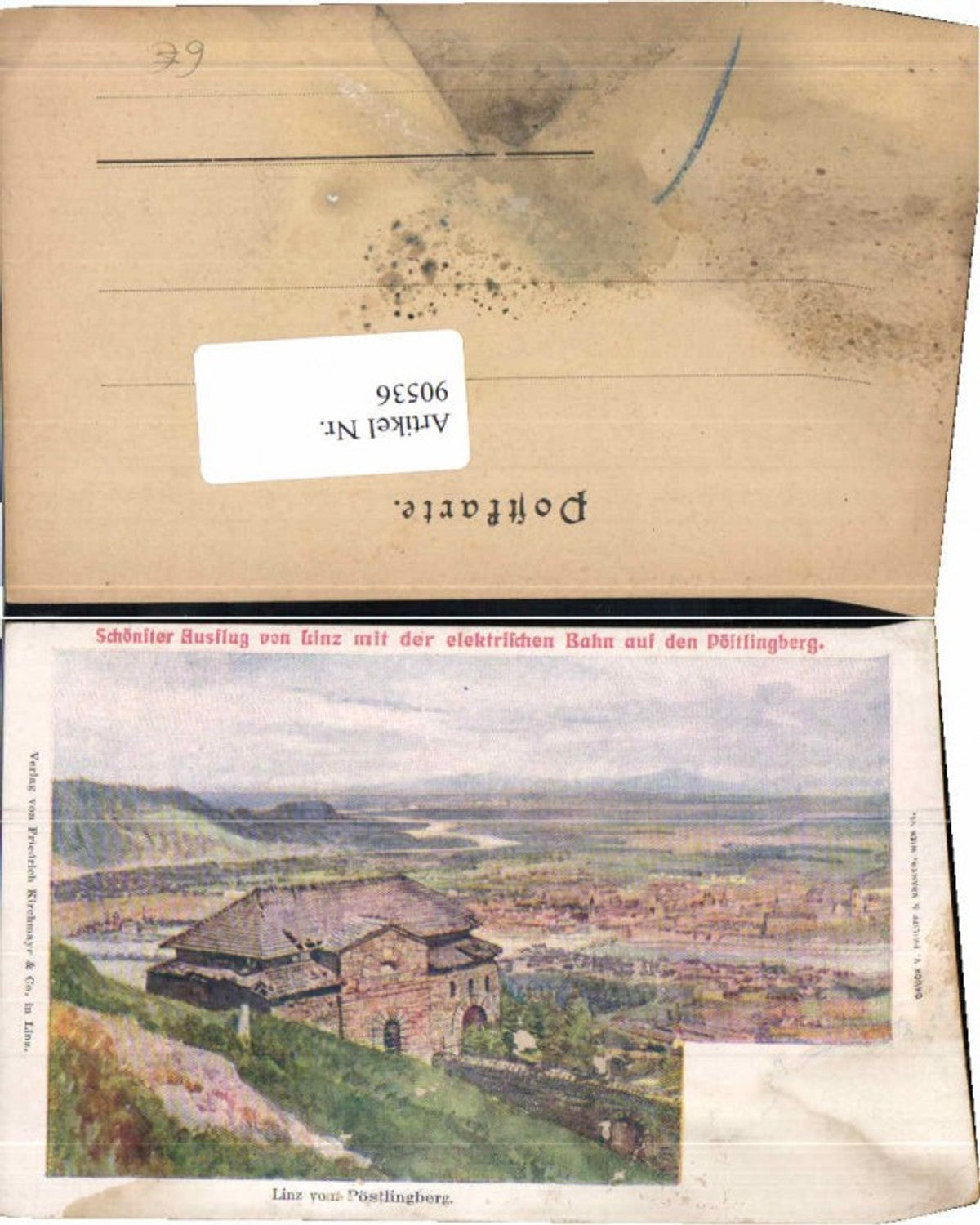 90536,Linz a.d. Donau Pöstlingberg Litho 1900