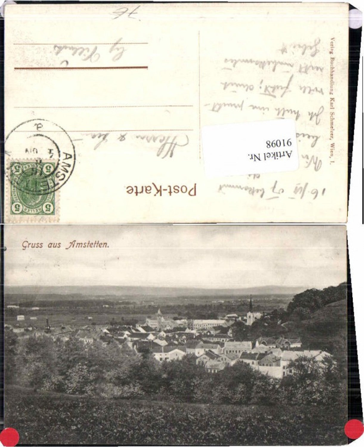 91098,Gruss aus Amstetten Ortsrand 1907