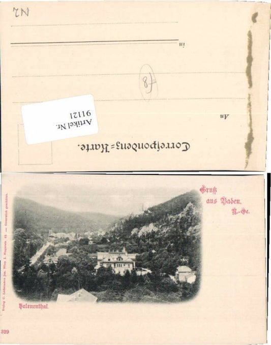 91121,Gruss aus Baden b. Wien Helenenthal 1899
