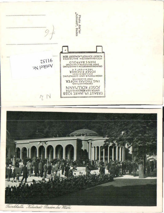 91152,Baden b. Wien Trinkhalle Kurhaus 1920