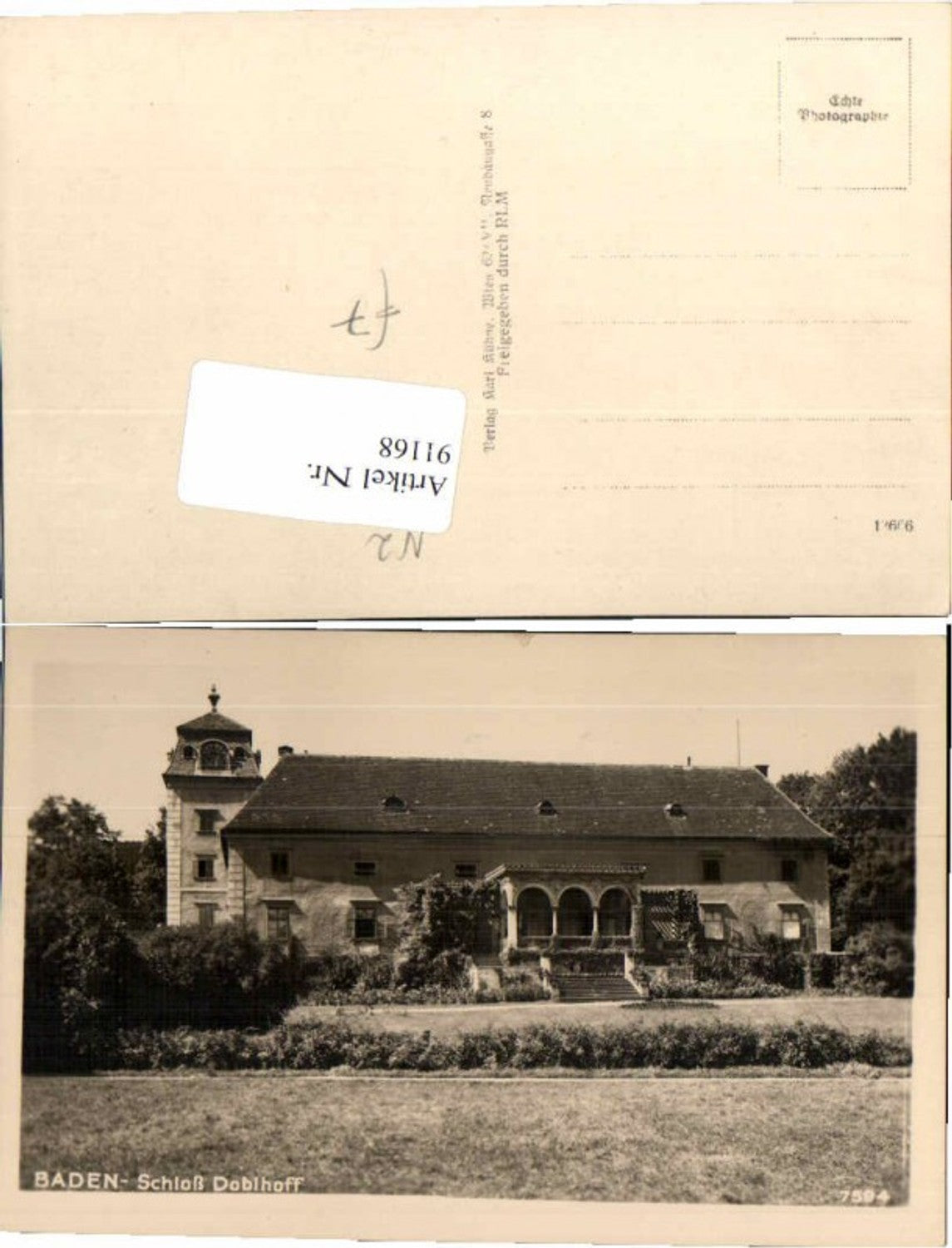 91168,Baden b. Wien Schloss Doblhoff 1930