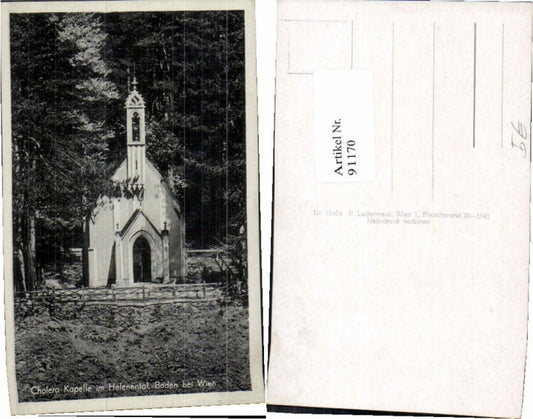 91170,Baden b. Wien Cholera Kapelle Helenental