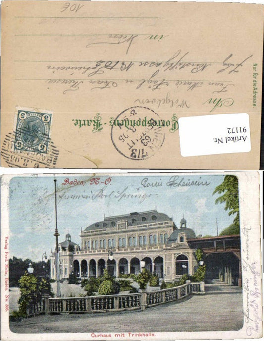 91172,Baden b. Wien Curhaus m. Trinkhalle 1900