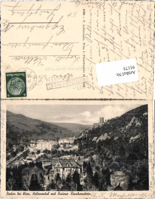 91175,Baden b. Wien Helenental Ruine Rauhenstein