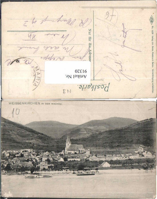 91320,Weissenkirchen a.d Donau m. Dampfer 1910