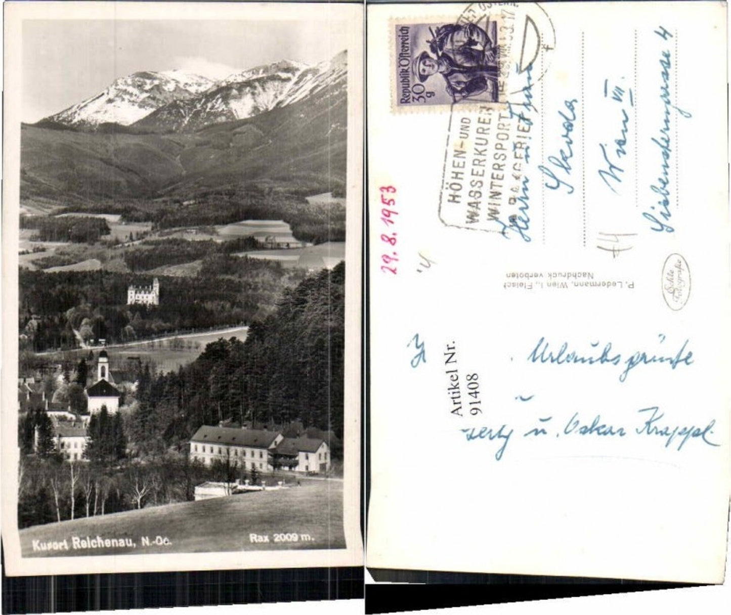 91408,Reichenau m. Rax Ortsansicht