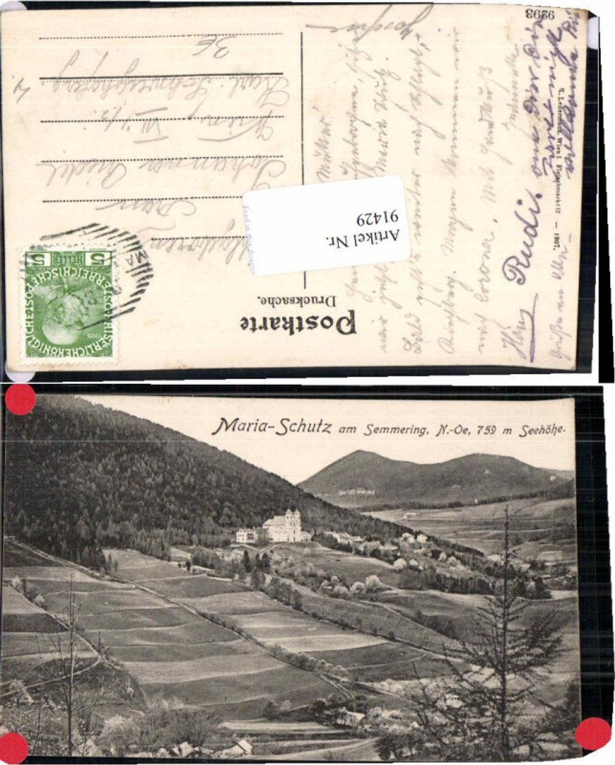 91429,Maria Schutz am Semmering Tolle Ansicht 1907