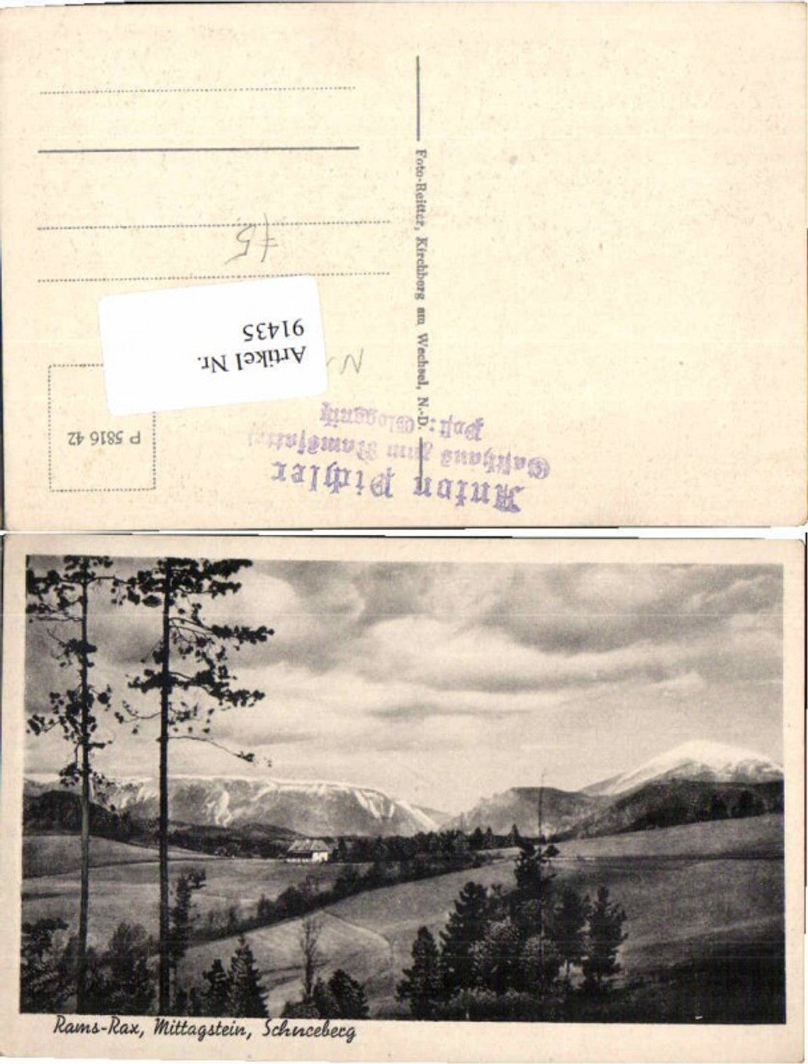 91435,Rams Rax bei Reichenau Gloggnitz Mittagsstein