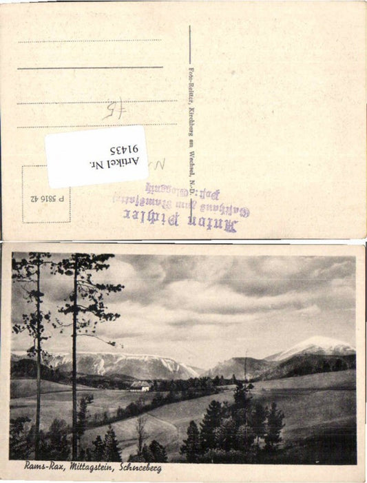 91435,Rams Rax bei Reichenau Gloggnitz Mittagsstein