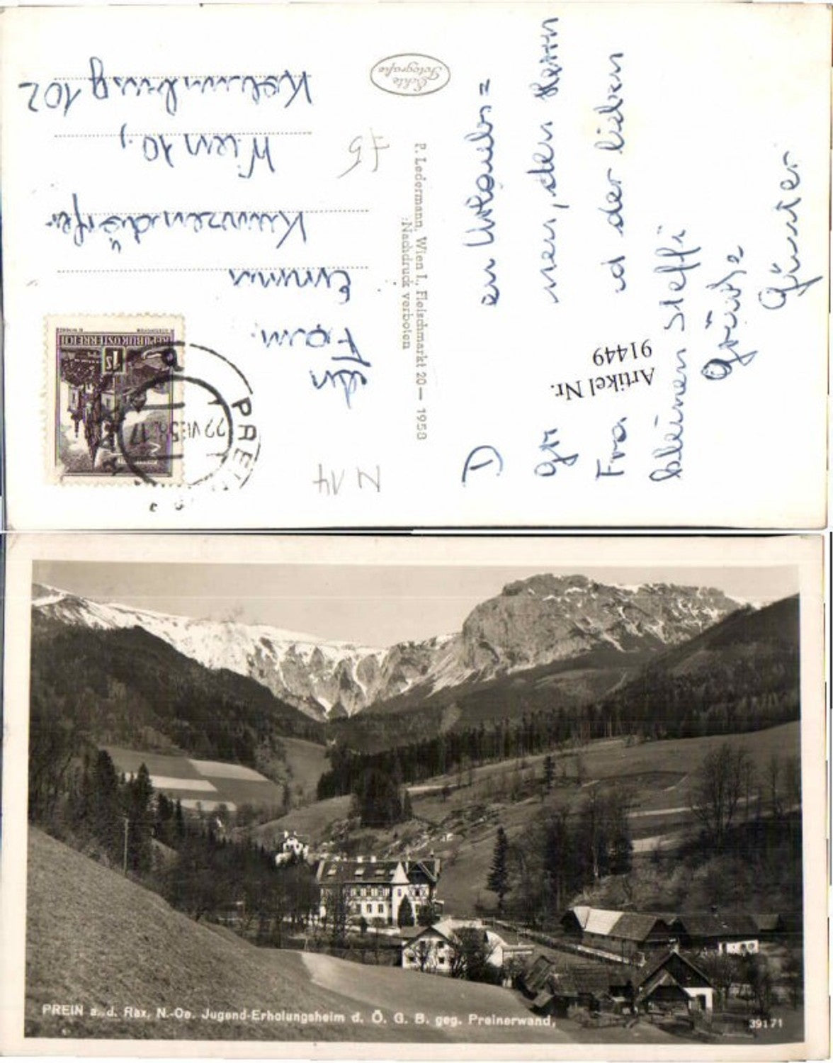 91449,Prein a.d. Rax Jugend Erholungsheim m. Preinerwand