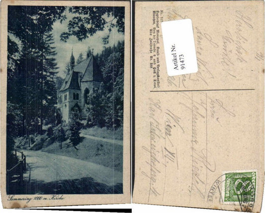 91473,Semmering Kirche Kapelle 1920