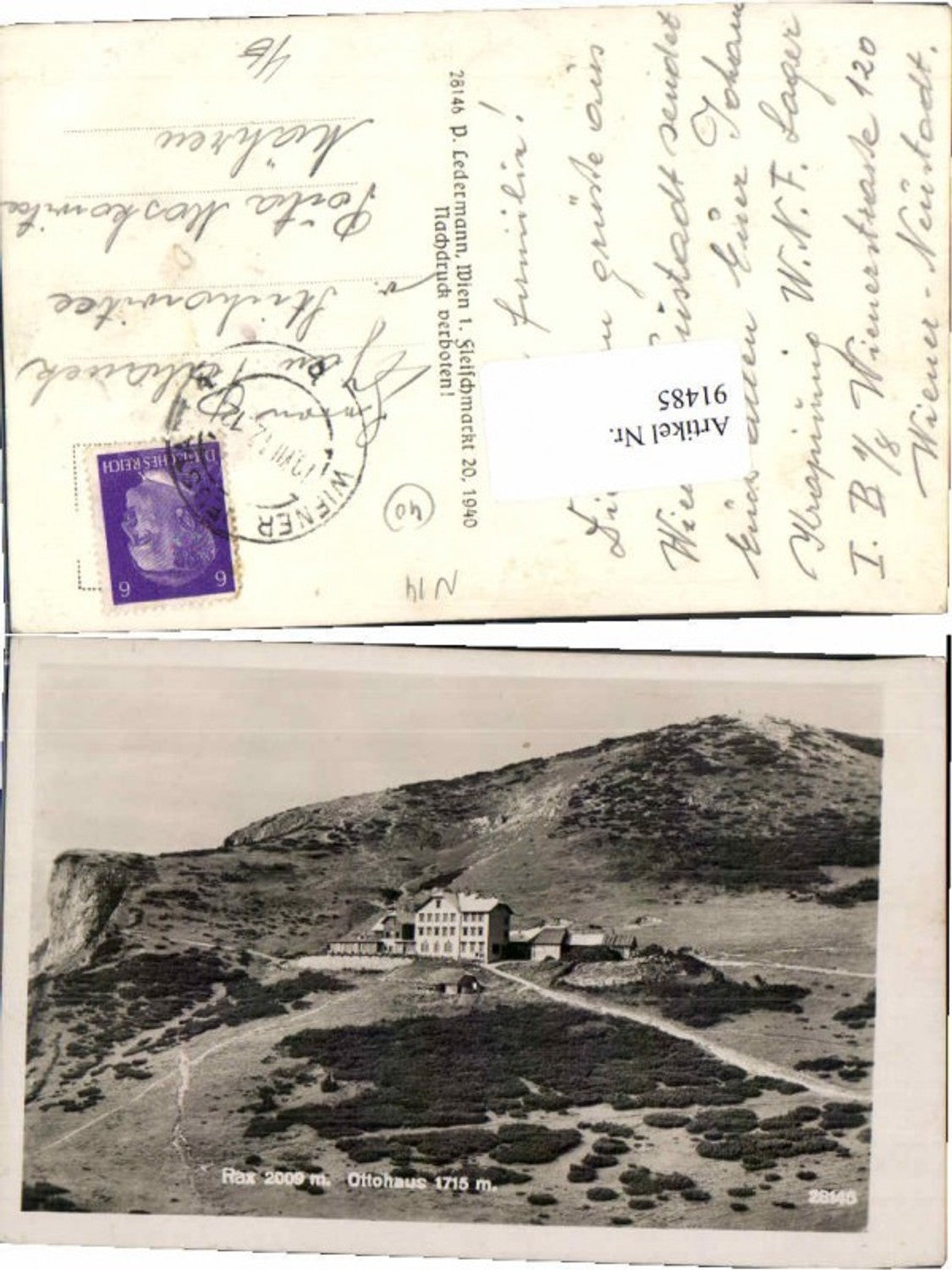 91485,Rax Reichenau Ottohaus 1940