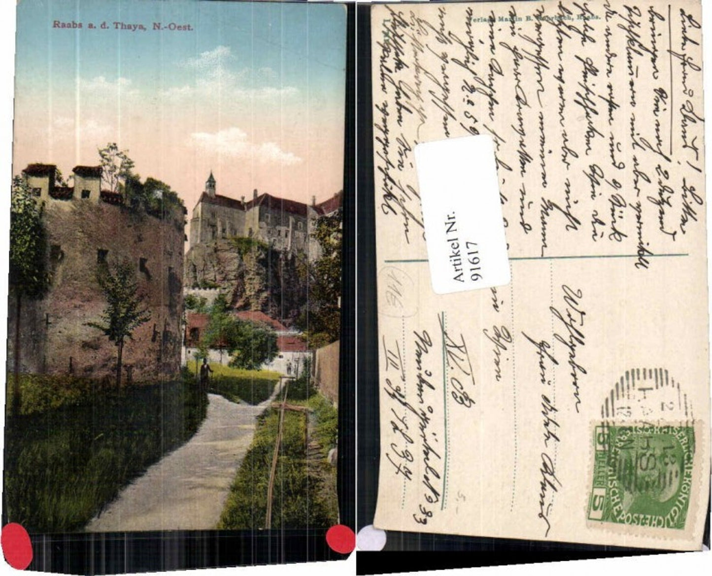 91617,Raabs a.d. Thaya Wegpartie im Ort 1910 RAR