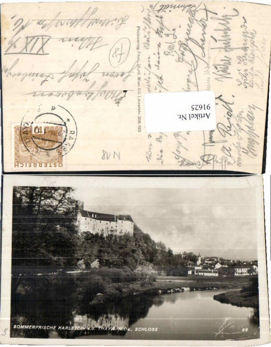 91625,Sommerfrische Karlstein a.d. Thaya Uferansicht 1930