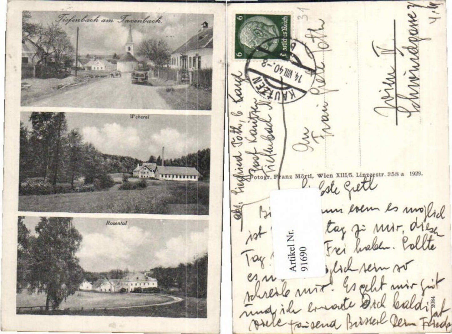 91690,Tiefenbach am Taxenbach b. Kautzen Rosental Weberei